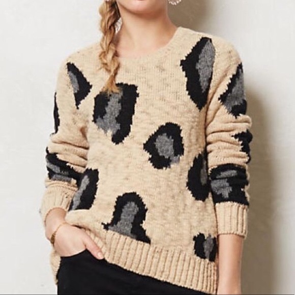 Anthropologie Sweaters - Anthropologie Sleeping on Snow cheetah sweater